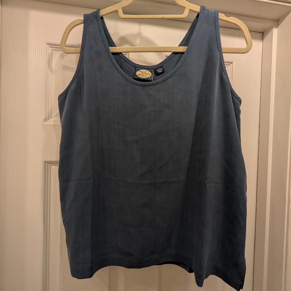 Tommy Bahama 100% Silk Cayman Tank Larkspur Blue Sleeveless Blouse M NWT
